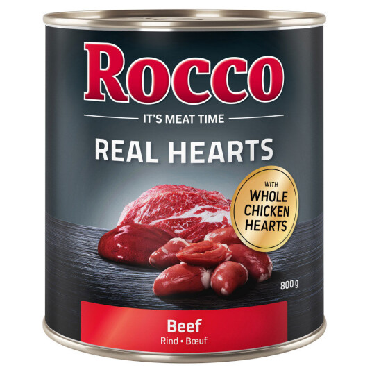 Rocco Økonomipakke: Real Hearts 24 X 800 G Storfekjøtt Med Hele Kyllinghjerter