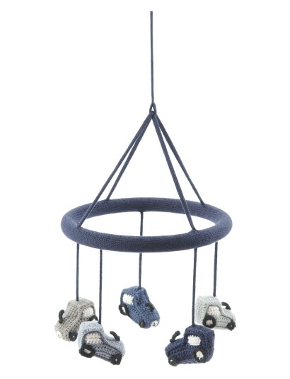 Smallstuff Hanging Mobile Tractors Grey/blue Blue 24x24x63