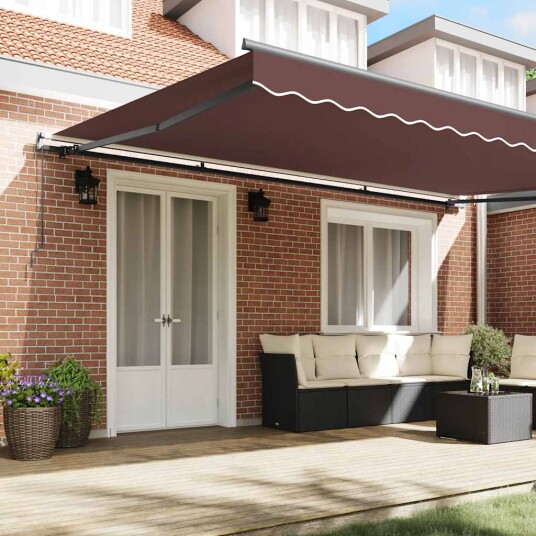 Manuell uttrekkbar markise brun 500x300 cm 3310216