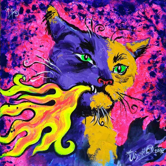 Namly Design Plakat Fargerik Kattekunst POSTERSQUARE1HAP4X