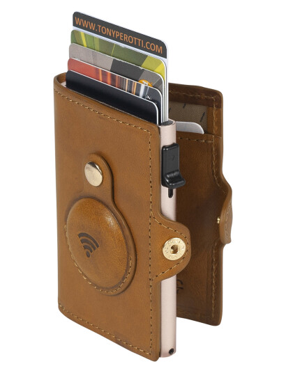 Tony Perotti Furbo Cardholder W/ Airtag - Brown - 7.3X2.5X10CM