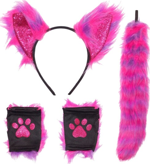 Widmann Cosplay Neon Katt Ører Hale og Hansker