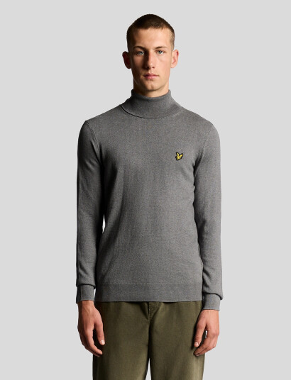 Lyle & Scott Cotton Merino Turtleneck Jumper - Grey - L Lyle & Scott Cotton Merino Turtleneck Jumper - Grey - L