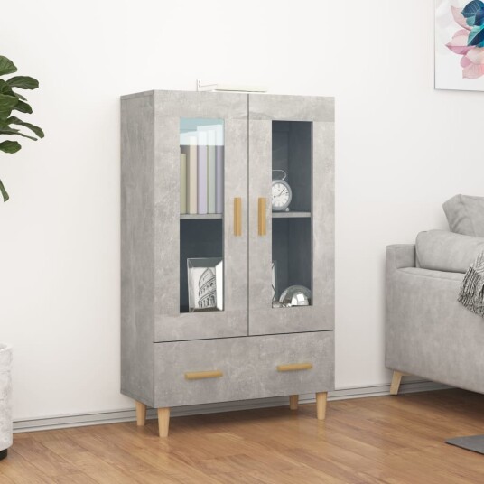 vidaXL Highboard betonggrå 70x31x115 cm konstruert tre vidaXL Highboard betonggrå 70x31x115 cm konstruert tre