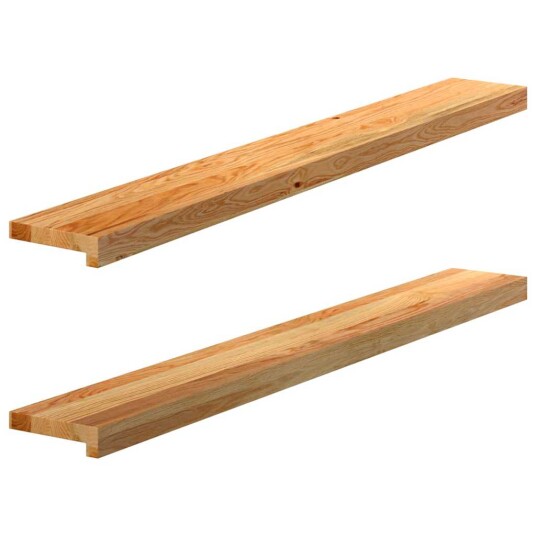 vidaXL Vinduskarmer 2 stk lysebrun 120x15x2 cm heltre eik