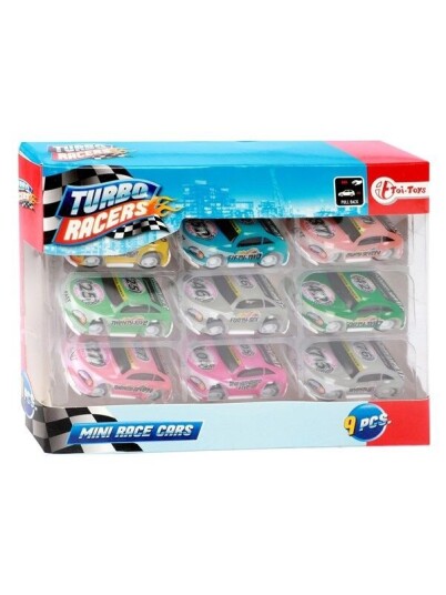 Toi Toys Turbo Racers Mini Rally Pull Back Cars 9pcs.