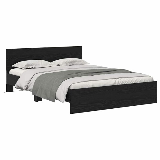 Sengestamme Svart Eik 140 x 200 cm Konstruert tre Sengestamme Svart Eik 140 x 200 cm Konstruert tre