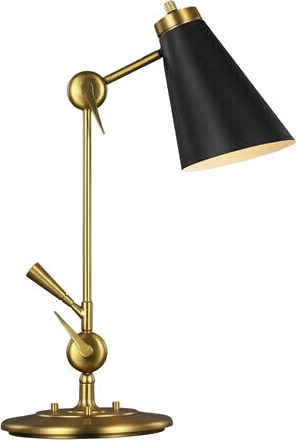 Cleo Orb Base Desk Lamp Antique Brass/white