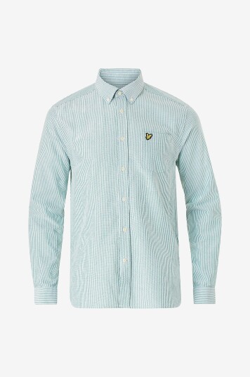 Lyle & Scott Skjorte Stripe Oxford Shirt Grønn