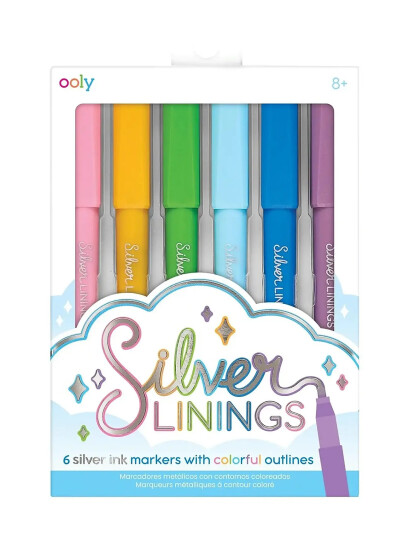 Ooly Outline Tusjer 6 Stk Silver Linings Multi Patterned One Size