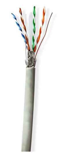 Nedis Nettverkskabelen Roll | CAT6 | Fast | S/FTP | CCA | 305.0 m | Innendørs | Rund | PVC | Grå | Trekkboks