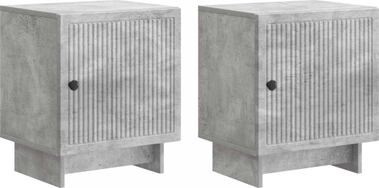  Nattbordskap 2 pcs Betonggrå 43 x 34,5 x 50 cm Konstruert tre