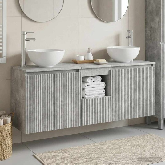vidaXL Baderomsskapsett 3 stk. BetonggrÄ 49,5 x 41 x 64,5 cm vidaXL Baderomsskapsett 3 stk. BetonggrÄ 49,5 x 41 x 64,5 cm