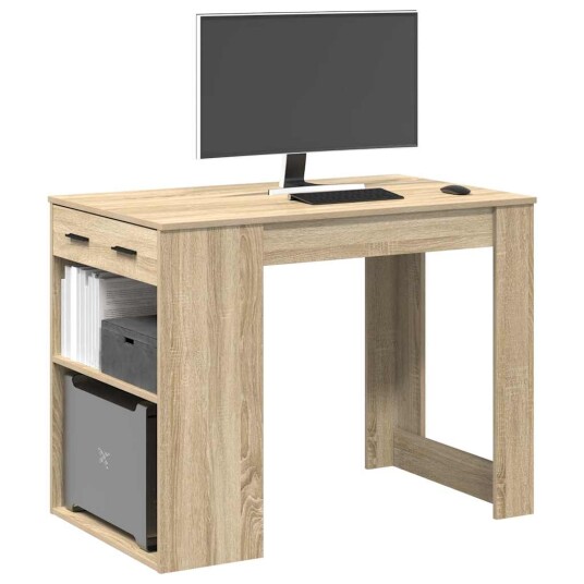 Skrivebord med skuff og hylle 102x62x77,5 cm konstruert tre 8721158575678