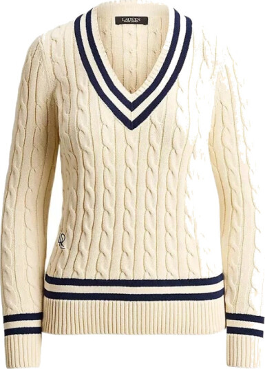 Lauren Ralph Lauren Genser Gassed Cotton Sweater Hvit