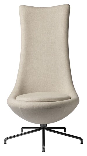 FDB Møbler L41 Bellamie Loungestol m. høy rygg - Beige/Sort Unoliving