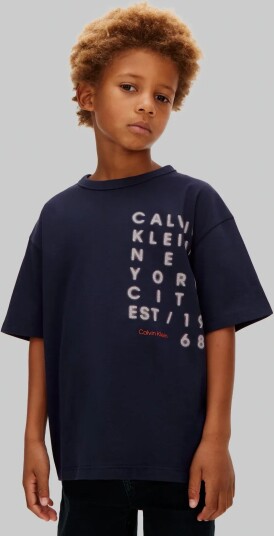 Calvin Klein Square Logo T Shirt Navy 140
