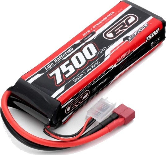 Sunpadow Li-Po batteri 2S 7,4V 7500mAh 100C T-kontakt Sunpadow Li-Po batteri 2S 7,4V 7500mAh 100C T-kontakt