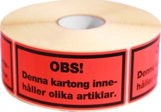 Advarselsetiketter Pass På At Denne Kartongen Inneholder Forskjellige Gjenstander