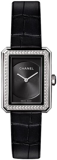 Chanel Dameklokke H4883 Boy Friend Sort/Lær