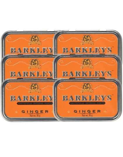6 stk Barkleys Intense Mints Ginger   Sukkertøy med Smak av Ingefær 300 g   Hel Eske