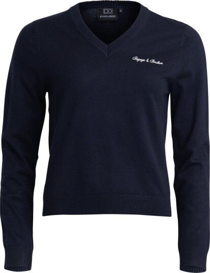 Bogeys & Birdies W Knitted V-Neck Sweater Blå Golfgenser dame Dark Navy Small