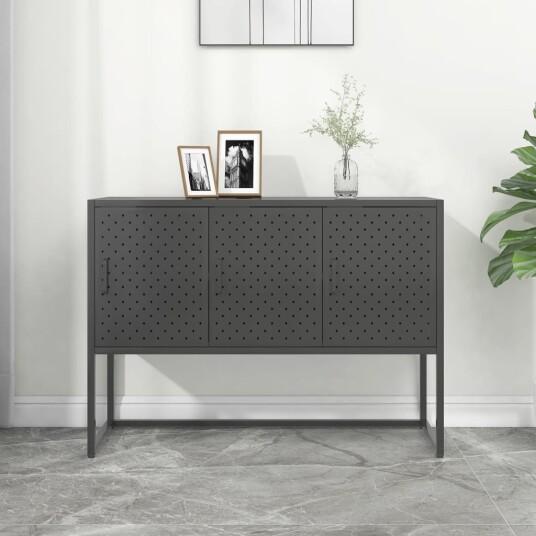 Skjenk antrasitt 105x35x75 cm stål