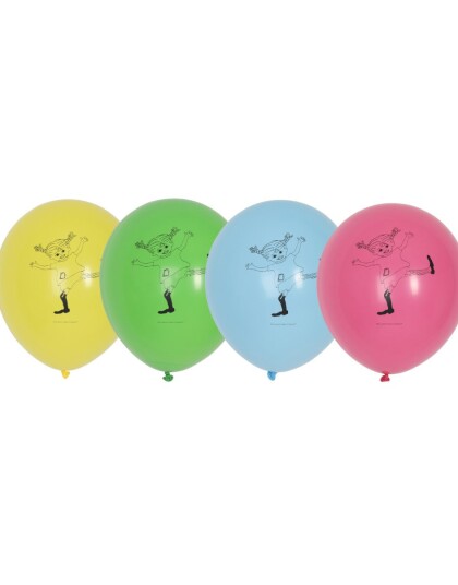 Flerfarget Pippi Ballonger 12 stk 30 cm