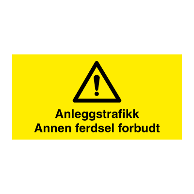 Jo Safety HMS Byggeplasskilt: Anleggstrafikk 330 x 660 mm 6301011