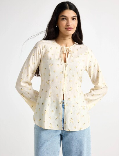 Lindex Long Sleeved Blouse Yellow M Lindex Long Sleeved Blouse Yellow M