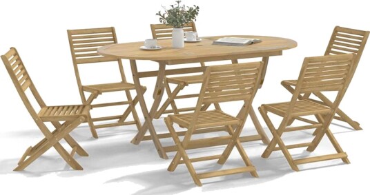 Sammenleggbare hagestoler 6 stk 48,5x61,5x87 cm heltre akasie 3214228