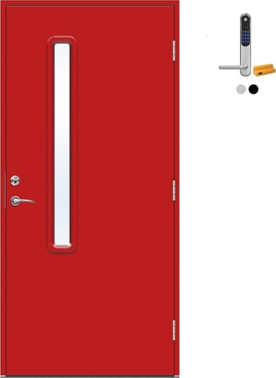 Ytterdør Swedoor Advance-Line Nordic Ribe med Yale Doorman Classic Home