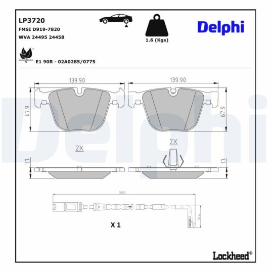 Bremseklosser DELPHI LP3720