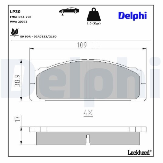 Bremseklosser DELPHI LP30