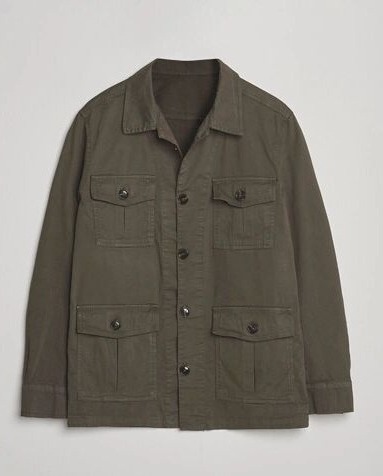 Oscar Jacobson Safari Shirt Jacket Olive