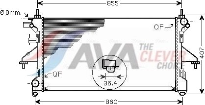 AVA COOLING SYSTEMS PEA2304 Radiator, motorkjøling
