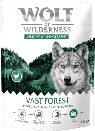 Wolf Of Wilderness Tørrfôr Explore The Vast Forests Weight Management Kornfri Ny Oppskrift 400 G
