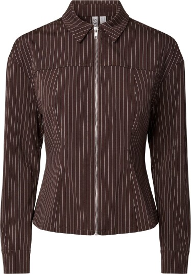 Pieces Pcanja Ls Zip Shirt Wvn D2D   Brown   XS
