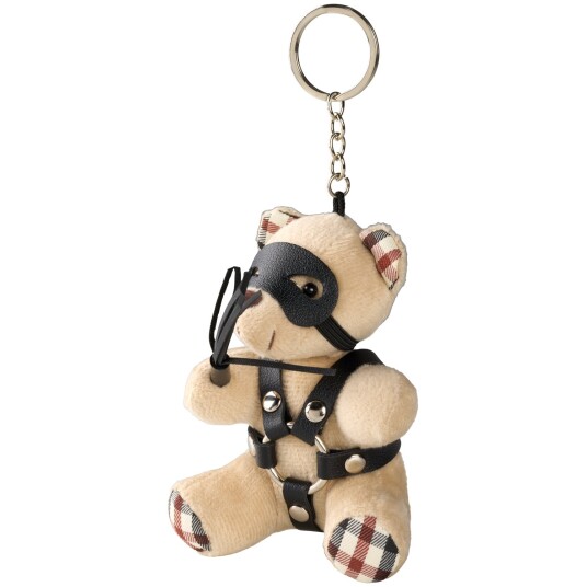 Master Series BDSM-nøkkelring med bamse - Lysebrun