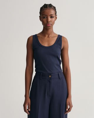 Ribbestrikket tanktop EVENING BLUE XL Ribbestrikket tanktop EVENING BLUE XL