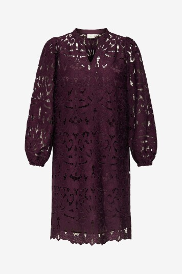 Only Carmakoma Kjole carGelina LS Knee Dress Wvn Rød