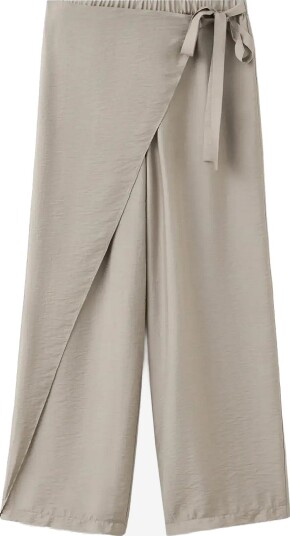 Mango Teen Wide-Leg Pareo Trousers - MEDIUM BROWN - XXS