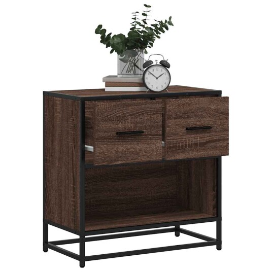  Nattbord brun eik 60x31x60 cm konstruert tre og metall 8721102837579