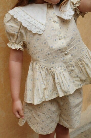 Konges Sløjd Coeur collar shirt gots – ciel mirage   2år