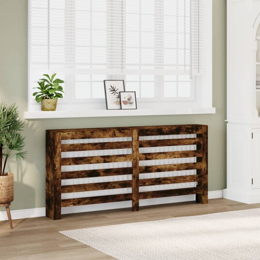 Radiatordeksel røkt eik 175x20x82 cm konstruert tre Radiatordeksel røkt eik 175x20x82 cm konstruert tre
