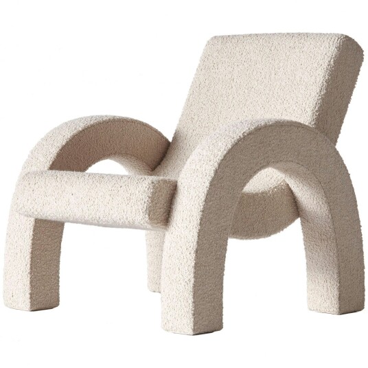 Dusty Deco Arco Loungestol Liten Bouclé Beige