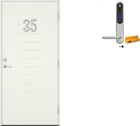 Ytterdør Swedoor Advance-Line Statement Trace med Yale Doorman Classic Home