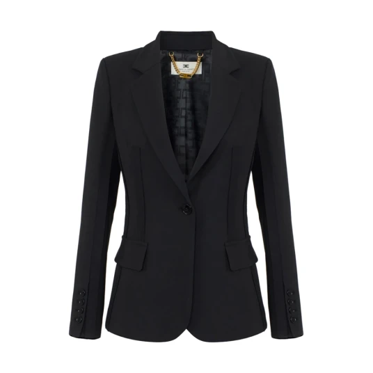 Elisabetta Franchi Dame Jakker Svart L, Elisabetta Franchi Dame Jakker Svart L,
