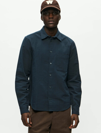 WOOD WOOD Wwadrian Shirt 25231 - Navy - L