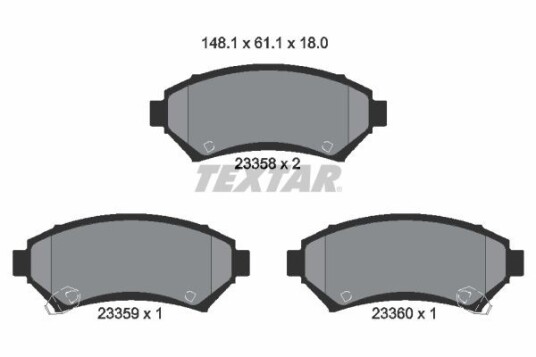 Bremseklosser TEXTAR 2335801 Bremseklosser TEXTAR 2335801